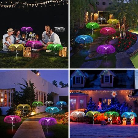 Vosaro Solar Yard Lights Decorative, 7 Color Changing Solar Powered Stake Light