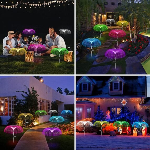 Vosaro Solar Yard Lights Decorative, 7 Color Changing Solar Powered Stake Light