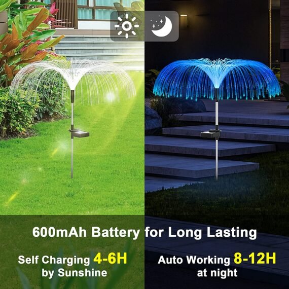Vosaro Solar Yard Lights Decorative, 7 Color Changing Solar Powered Stake Light