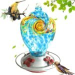 Hummingbird Feeder - Blue Egg with Flowers