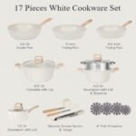 【One Day Only】17 Pcs Pots and Pans Set Non Stick Kitchen Cookware Sets