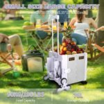 ⚡Clearance Price € 4,99🎁FELICON Folding Climber Utility Cart Rolling Crate Tote on Rotate Wheels with Adjustable Handle Hidden Lid Cup Holder Storage Toolbox for Teacher Office File Move Shop Travel Laundry Grocery